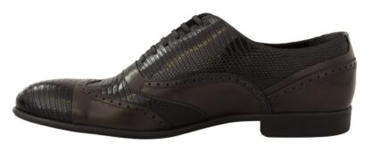 Dolce & Gabbana - Elegant Brown Lizard Leather Oxford Shoes