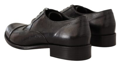 Dolce & Gabbana - Elegant Black Lizard Skin Derby Shoes