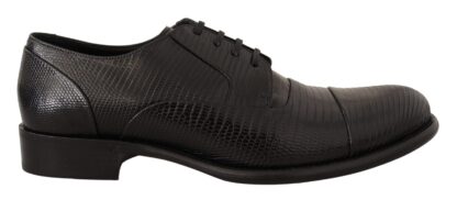 Dolce & Gabbana - Elegant Black Lizard Skin Derby Shoes