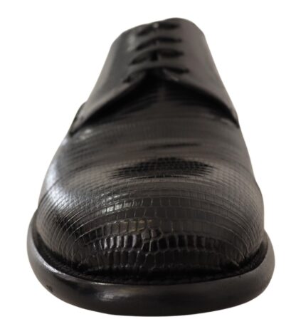 Dolce & Gabbana - Elegant Black Lizard Skin Derby Shoes