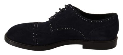 Dolce & Gabbana - Elegant Suede Derby Shoes with Silver Studs