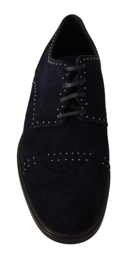 Dolce & Gabbana - Elegant Suede Derby Shoes with Silver Studs