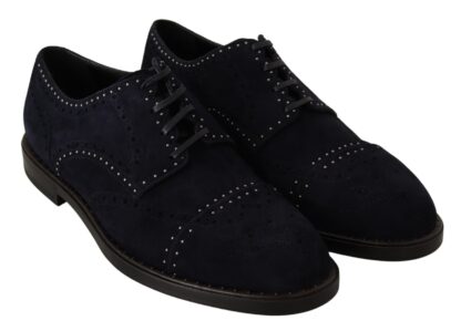 Dolce & Gabbana - Elegant Suede Derby Shoes with Silver Studs