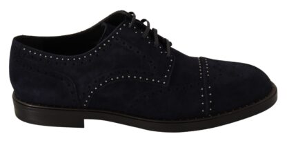 Dolce & Gabbana - Elegant Suede Derby Shoes with Silver Studs