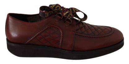 Dolce & Gabbana - Elegant Bordeaux Derby Leather Shoes