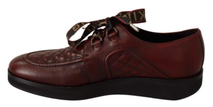 Dolce & Gabbana - Elegant Bordeaux Derby Leather Shoes