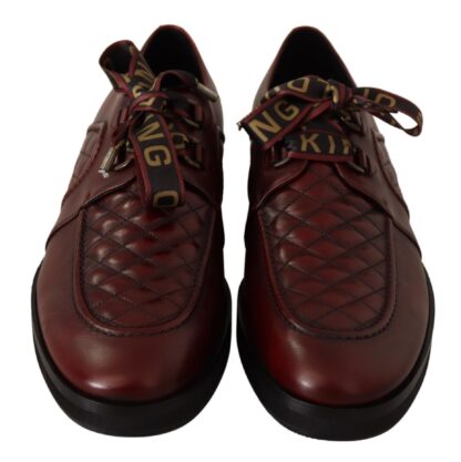 Dolce & Gabbana - Elegant Bordeaux Derby Leather Shoes