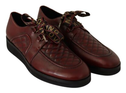 Dolce & Gabbana - Elegant Bordeaux Derby Leather Shoes