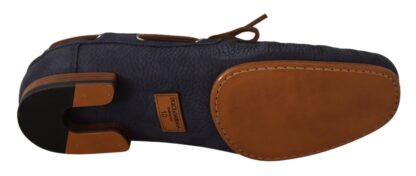 Dolce & Gabbana - Elegant Blue & Brown Leather Boat Shoes