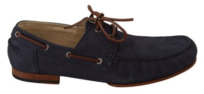 Dolce & Gabbana - Elegant Blue & Brown Leather Boat Shoes