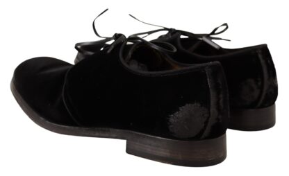 Dolce & Gabbana - Elegant Black Velvet Derby Shoes