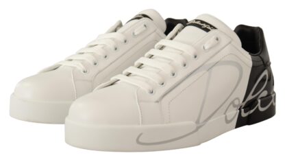 Dolce & Gabbana - Elegant White Leather Casual Sneakers