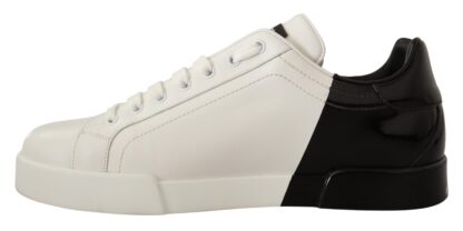 Dolce & Gabbana - Elegant White Leather Casual Sneakers