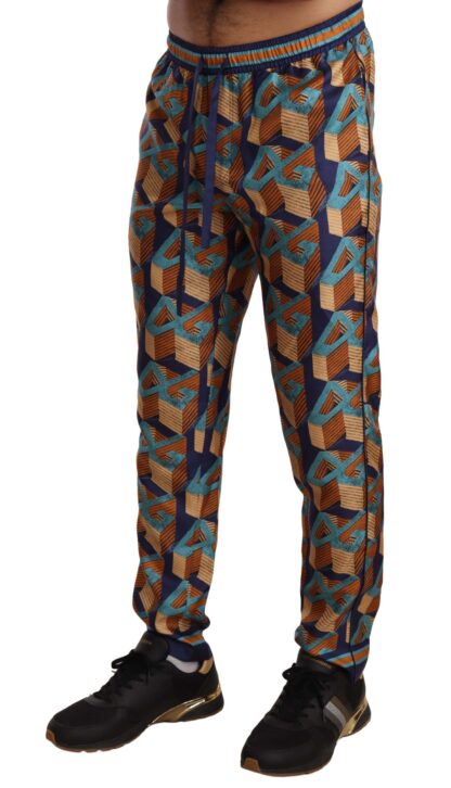 Dolce & Gabbana - Elegant Silk Jogger Pants with Vibrant Print