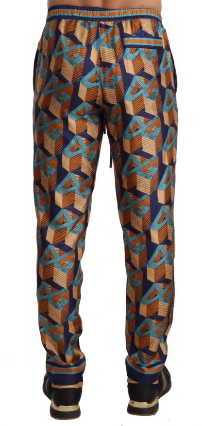 Dolce & Gabbana - Elegant Silk Jogger Pants with Vibrant Print