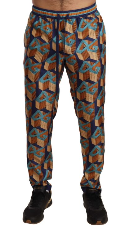 Dolce & Gabbana - Elegant Silk Jogger Pants with Vibrant Print