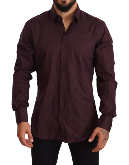 Dolce & Gabbana - Elegant Purple Slim Fit Dress Shirt