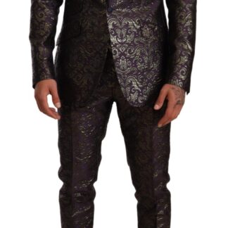 Dolce & Gabbana - Elegant Slim Fit Jacquard Suit in Blue