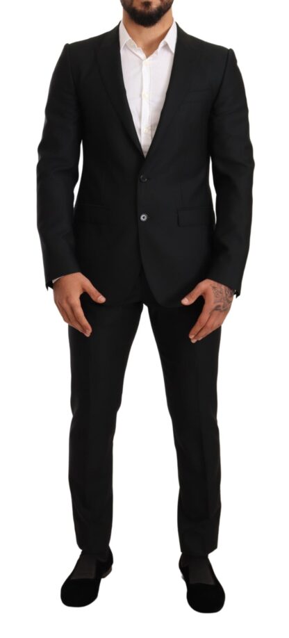 Dolce & Gabbana - Sleek Black Virgin Wool Martini Suit