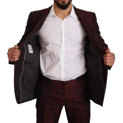 Dolce & Gabbana - Elegant Red Martini Three Piece Suit