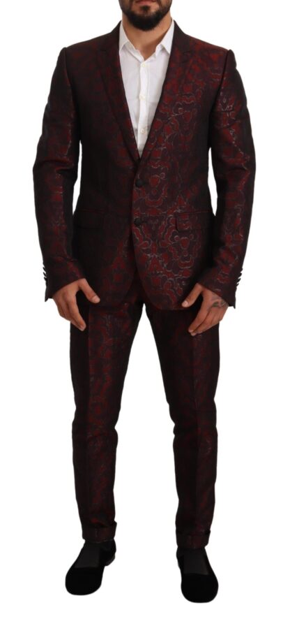 Dolce & Gabbana - Elegant Red Martini Three Piece Suit