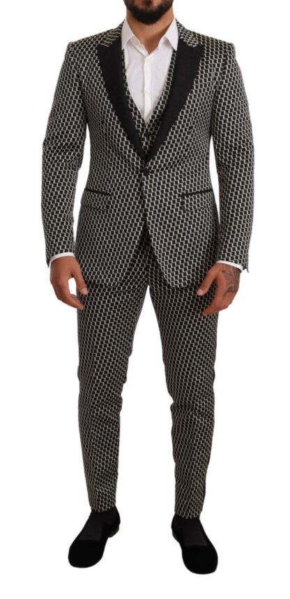 Dolce & Gabbana - Elegant Martini Black Check Three-Piece Suit