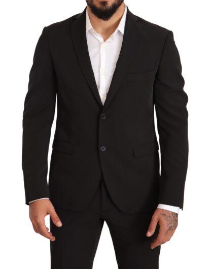 Domenico Tagliente - Elegant Black Slim Fit Two-Piece Suit