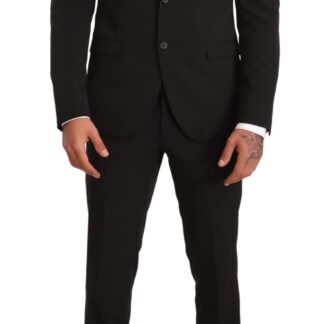 Dolce & Gabbana - Elegant Gray Striped Three-Piece Wool Suit