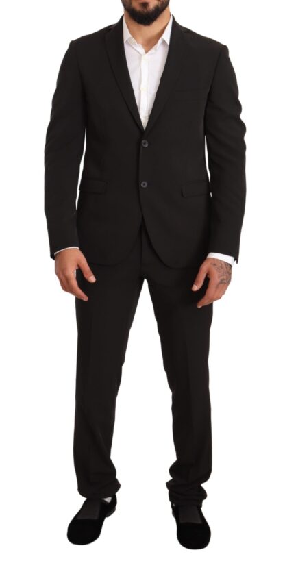 Domenico Tagliente - Elegant Black Slim Fit Two-Piece Suit