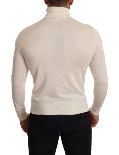 Dolce & Gabbana - Ivory Cashmere-Silk Blend Turtleneck Sweater