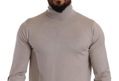 Dolce & Gabbana - Elegant Light Blue Cashmere Turtleneck Sweater