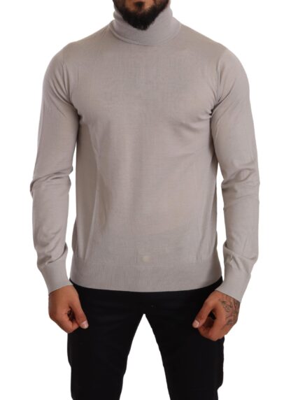 Dolce & Gabbana - Elegant Light Blue Cashmere Turtleneck Sweater