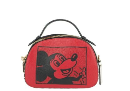 COACH - Mickey Mouse X Keith Haring Serena Pebble Leather Satchel Handbag