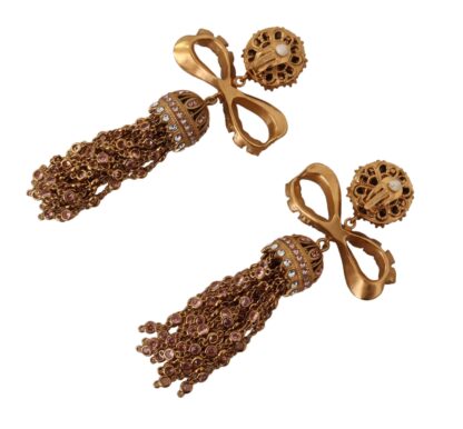 Dolce & Gabbana - Elegant Antique Gold Bow Earrings