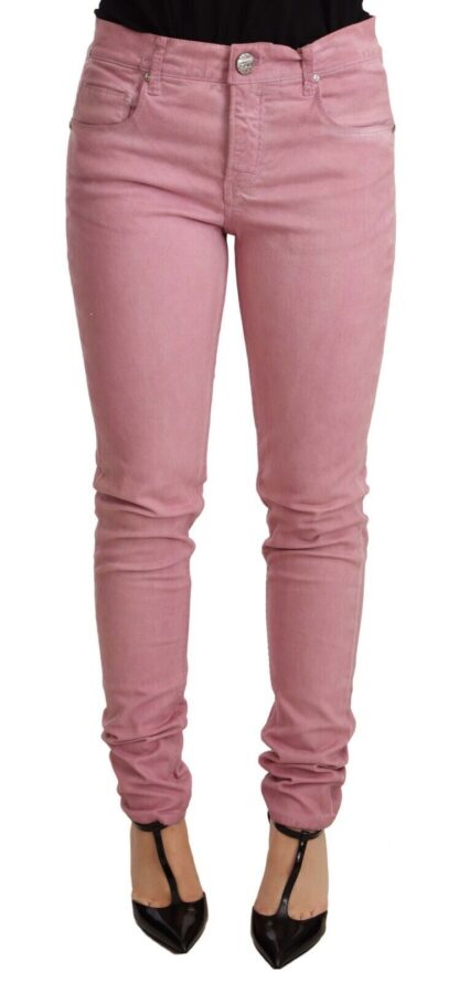 Acht - Elegant Slim Fit Pink Denim Jeans