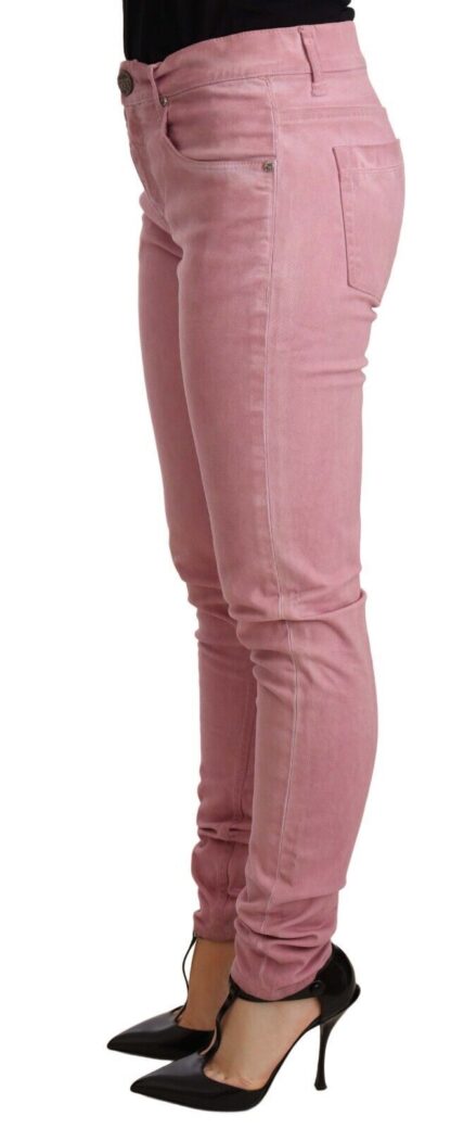 Acht - Elegant Slim Fit Pink Denim Jeans