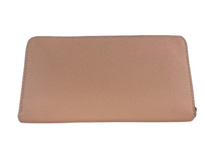 COACH - (C3441) Long Faded Blush Crossgrain Leather Zip Around Wristlet Wallet