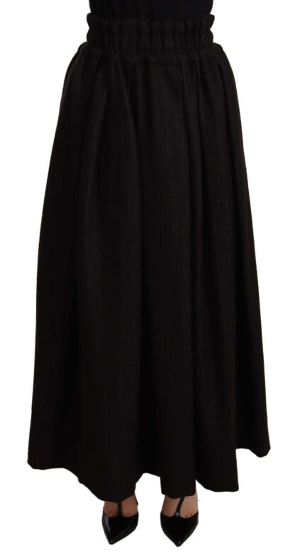 Dolce & Gabbana - Elegant High Waist Maxi A-line Wool Skirt