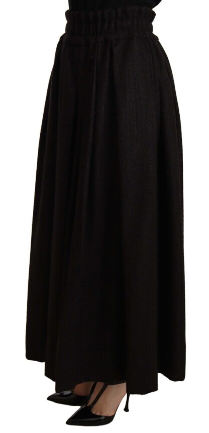 Dolce & Gabbana - Elegant High Waist Maxi A-line Wool Skirt