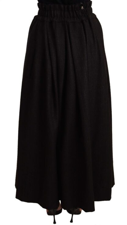 Dolce & Gabbana - Elegant High Waist Maxi A-line Wool Skirt