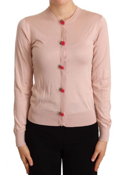 Dolce & Gabbana - Elegant Silk Pink Cardigan