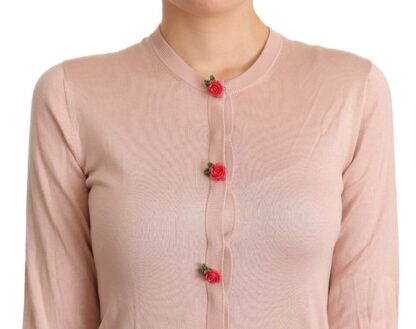 Dolce & Gabbana - Elegant Silk Pink Cardigan