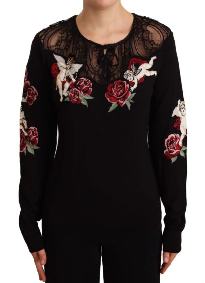 Dolce & Gabbana - Angelic Rose Embroidered Pullover Sweater