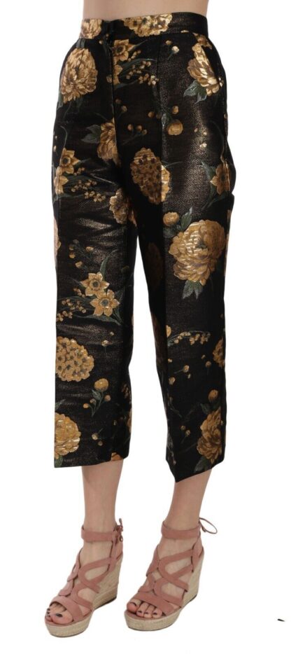 Dolce & Gabbana - Opulent Black and Gold Floral Capri Pants