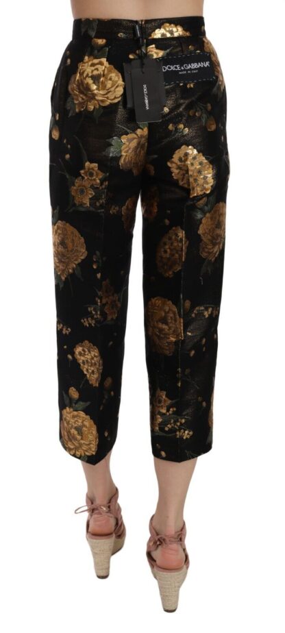 Dolce & Gabbana - Opulent Black and Gold Floral Capri Pants