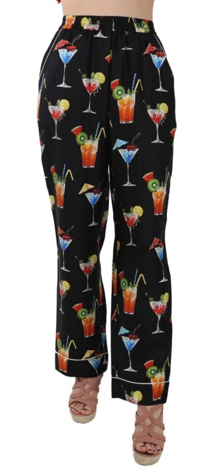 Dolce & Gabbana - Elegant Cocktail Printed Silk Lounge Pants