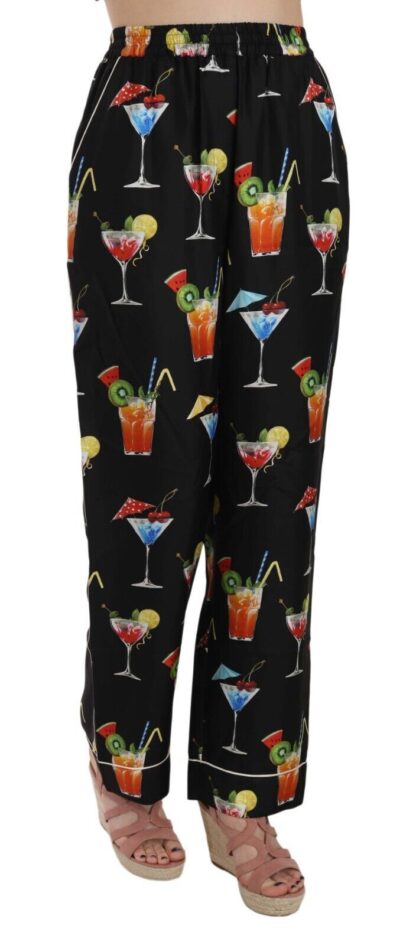 Dolce & Gabbana - Elegant Cocktail Printed Silk Lounge Pants