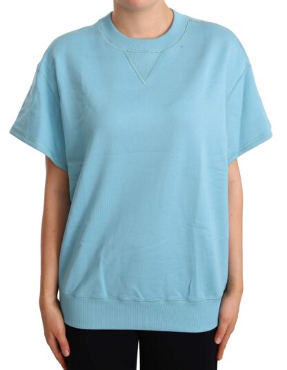 Dolce & Gabbana - Elegant Blue Crew Neck Cotton Top