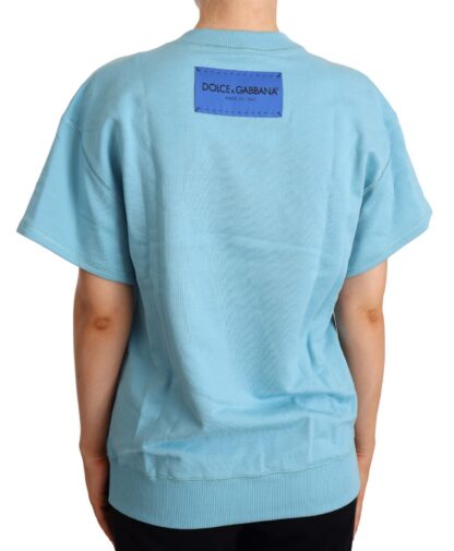 Dolce & Gabbana - Elegant Blue Crew Neck Cotton Top