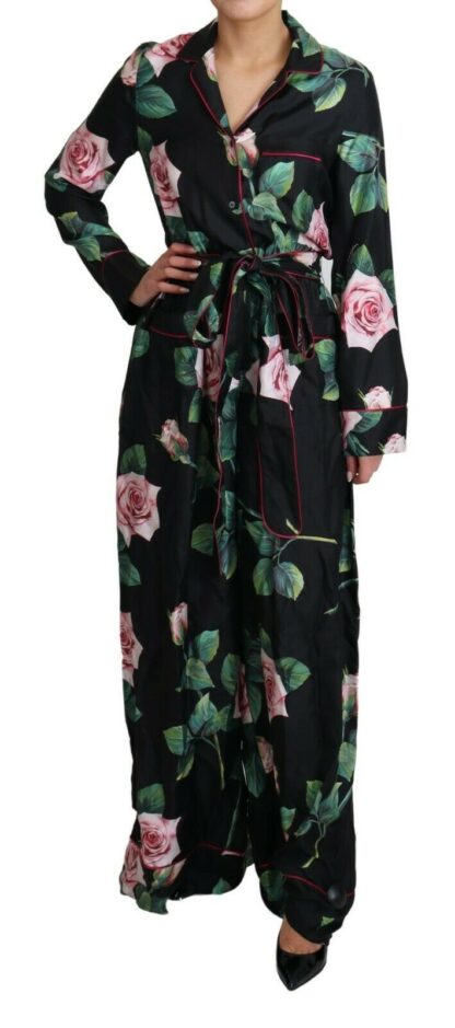 Dolce & Gabbana - Elegant Silk Jumpsuit with Rose Print